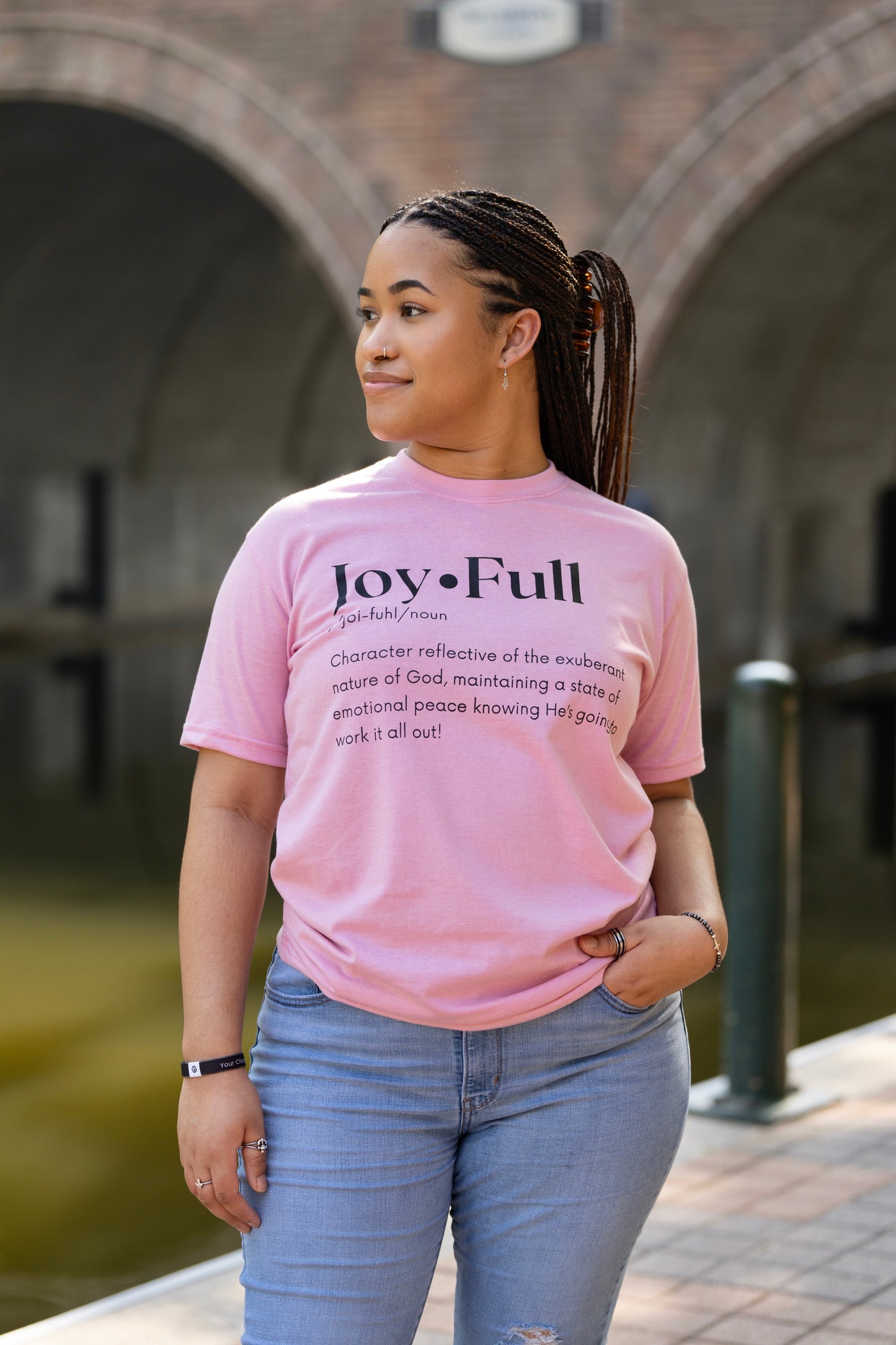Pink JoyFull Defined Tee (Clearance Rack Item)